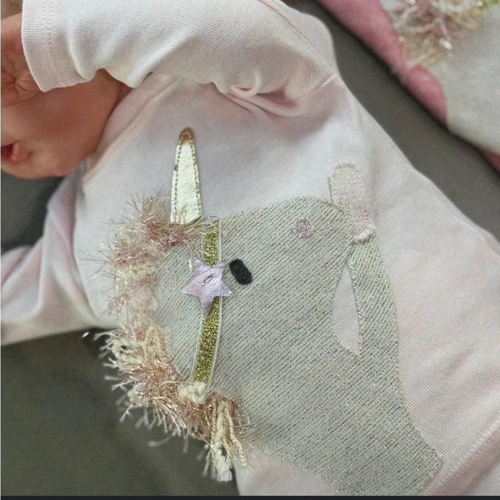 Charming Unicorn Kids Pajama Set - Cream by designer Oh Baby!
